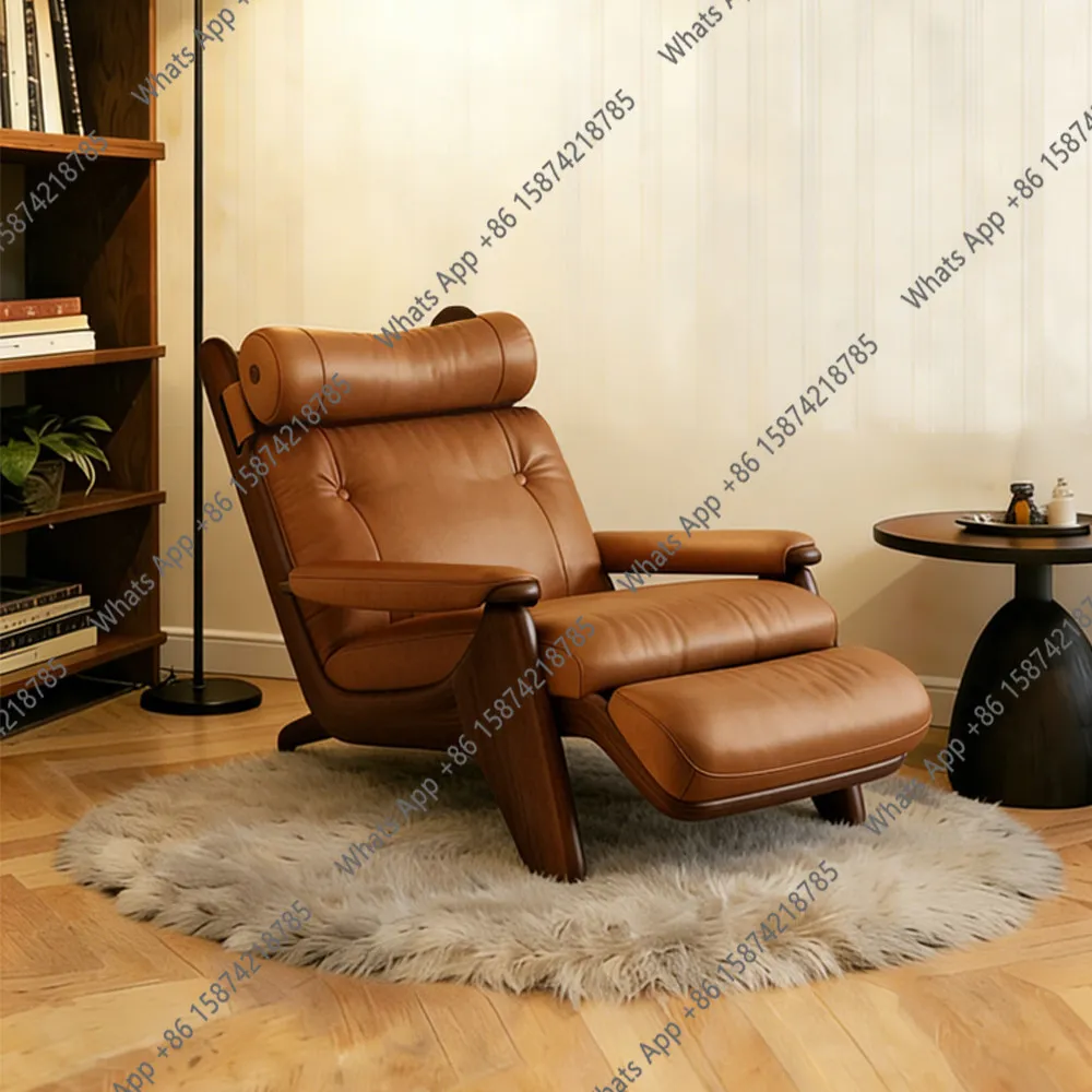 Medieval leather recliner designer retro villa single sofa bedroom living room balcony leisure reading tea chair
Medieval leather recliner designer retro villa single sofa bedroom living room balcony leisure reading tea chair