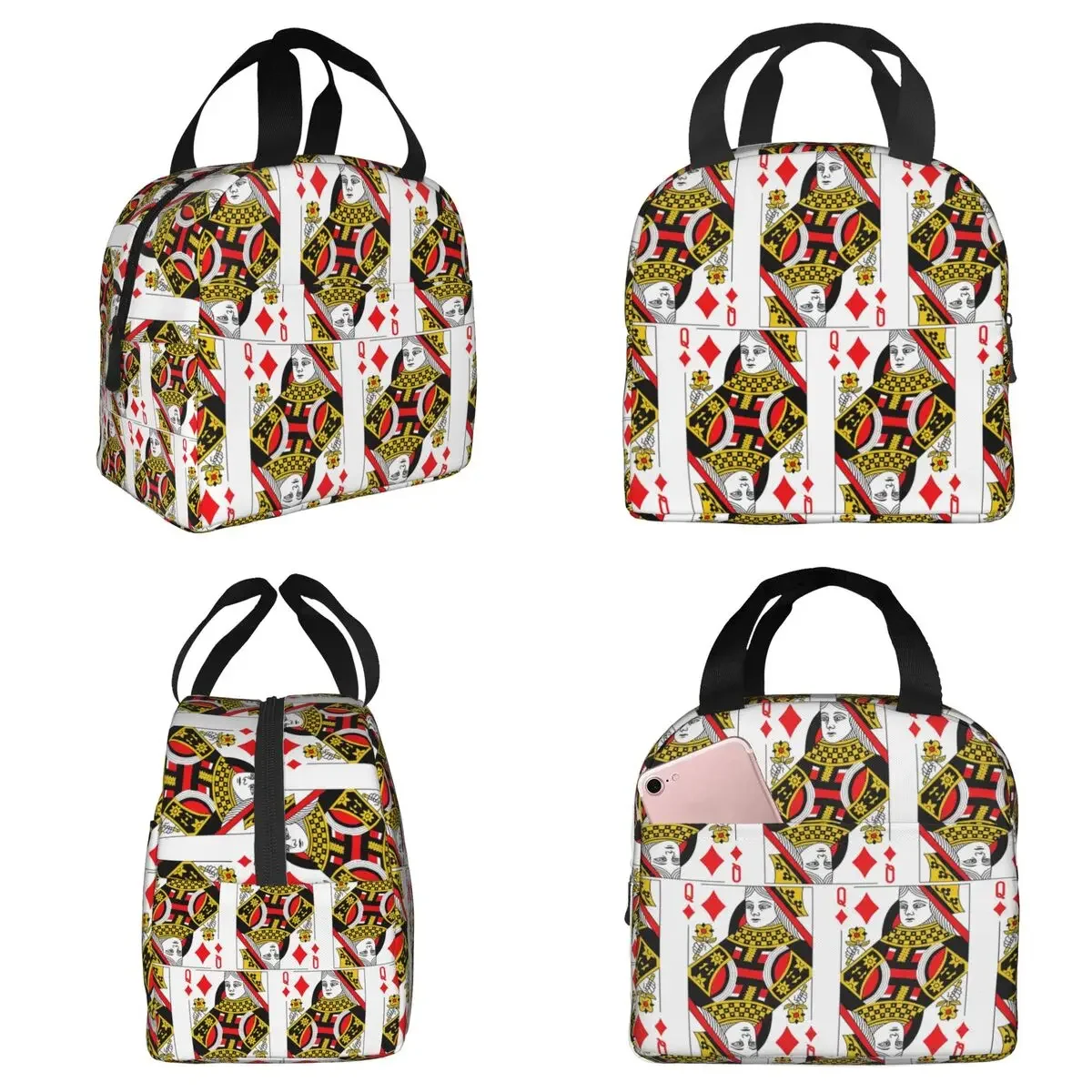 Queen Of Diamonds Classic Card Deck Casino Poker Insulated Lunch Bag for Women Office Cooler Thermal Food Box Tote Lunch Boxes
Queen Of Diamonds Classic Card Deck Casino Poker Insulated Lunch Bag for Women Office Cooler Thermal Food Box Tote Lunch Boxes