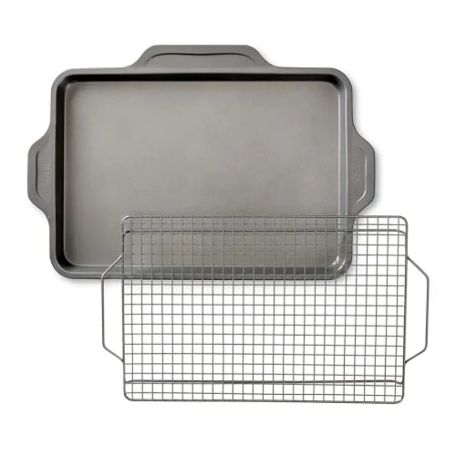 Pro-Release Nonstick Bakeware Set 2 Oven Safe 40F Half Sheet, Cookie Sheet, Muffin Pan, Cooling and Baking Rack, Round Cake Pan
Pro-Release Nonstick Bakeware Set 2 Oven Safe 40F Half Sheet, Cookie Sheet, Muffin Pan, Cooling and Baking Rack, Round Cake Pan