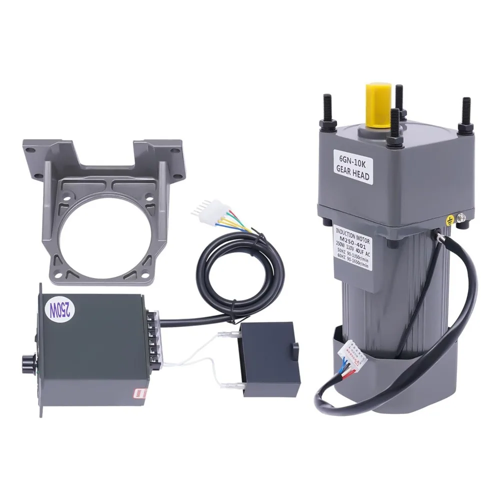 250W AC 110V Gear Motor Electric Single-Phase + Variable Speed Adjustable Controller 0-135 RPM, Reduction Ratio 10K
250W AC 110V Gear Motor Electric Single-Phase + Variable Speed Adjustable Controller 0-135 RPM, Reduction Ratio 10K