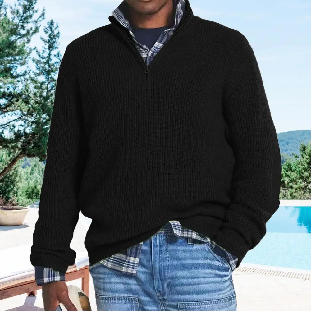 Men Long Sleeve Zipper Sweater Plaid Print Men's Sweater with High Collar Thick Knitted Pullover for Fall Winter Fake for Daily
Men Long Sleeve Zipper Sweater Plaid Print Men's Sweater with High Collar Thick Knitted Pullover for Fall Winter Fake for Daily