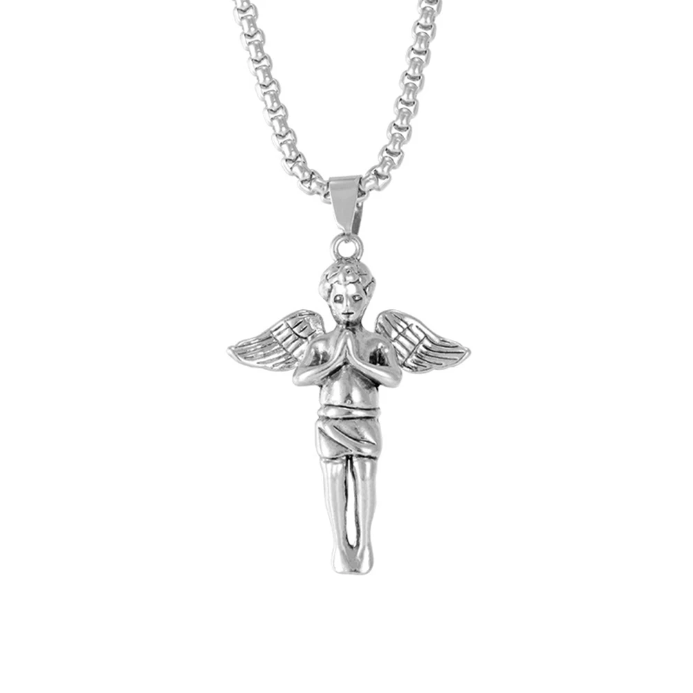 Prayer Angel Necklace Alloy Punk Titanium Steel Pendant Chain for Men Smooth Surface Unique Design Dance Cosplay Gifts
Prayer Angel Necklace Alloy Punk Titanium Steel Pendant Chain for Men Smooth Surface Unique Design Dance Cosplay Gifts