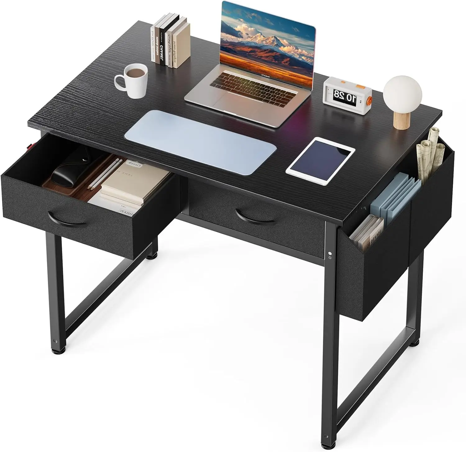 32" Computer Desk with Drawers, Storage Bag & Headphone Hook for Home Office, Gaming, Writing, Black
32" Computer Desk with Drawers, Storage Bag & Headphone Hook for Home Office, Gaming, Writing, Black
