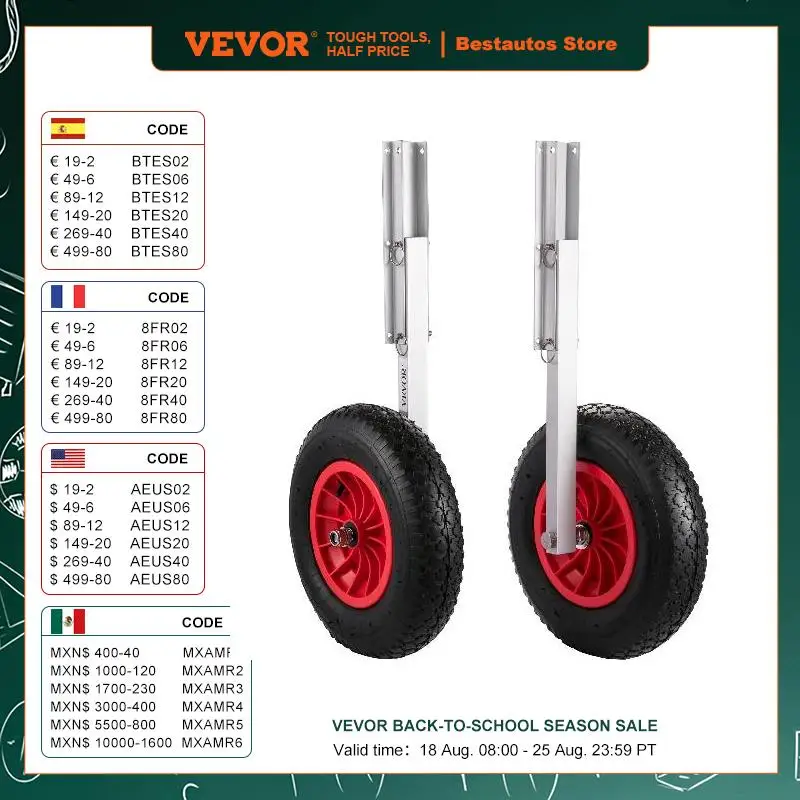 VEVOR Запуск лодок Wheels 15 "катер Transom спусковое колесо грузоподъемностью 300 фунтов надувная лодка Launch Wheels
VEVOR Запуск лодок Wheels 15 "катер Transom спусковое колесо грузоподъемностью 300 фунтов надувная лодка Launch Wheels