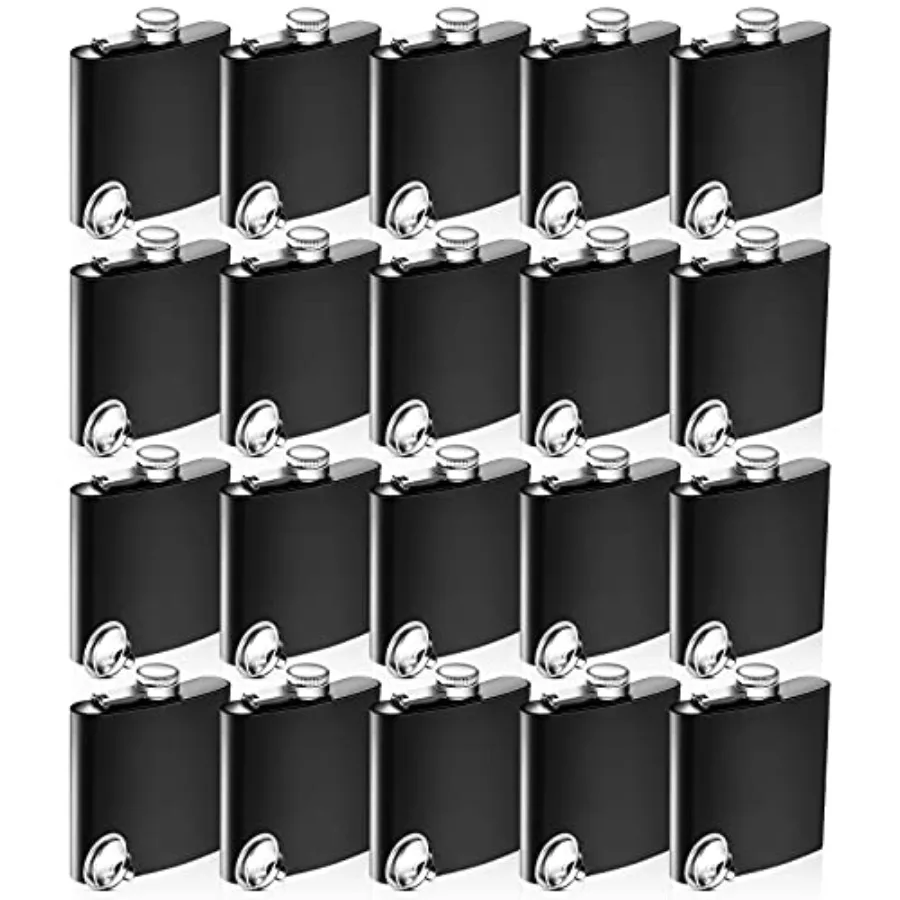 20 Pack Hip Flask Set 8 oz Matte Black Stainless Steel Flasks with Funnels Bulk Liquor Flask for Groomsmen Gifts Bachelor Party
20 Pack Hip Flask Set 8 oz Matte Black Stainless Steel Flasks with Funnels Bulk Liquor Flask for Groomsmen Gifts Bachelor Party
