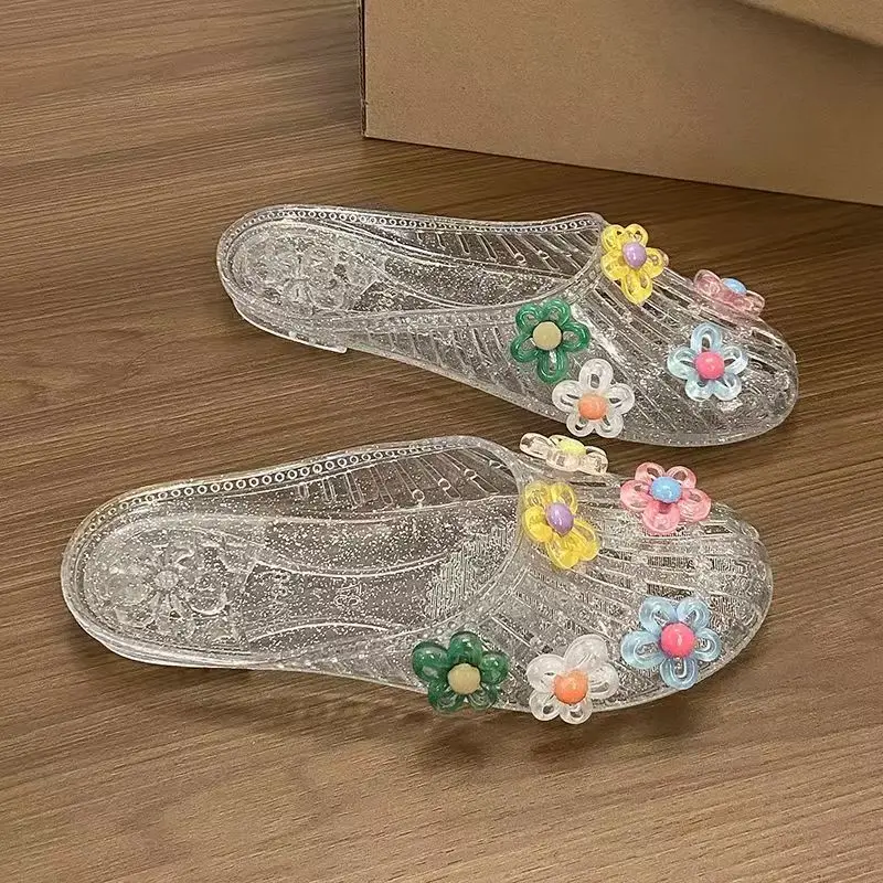 Women Baotou Hollow Out Flat sole Crystal Slippers Summer New Soft Sole Non Slip Flower Home Slippers Outdoor Beach Half Slipper
Women Baotou Hollow Out Flat sole Crystal Slippers Summer New Soft Sole Non Slip Flower Home Slippers Outdoor Beach Half Slipper