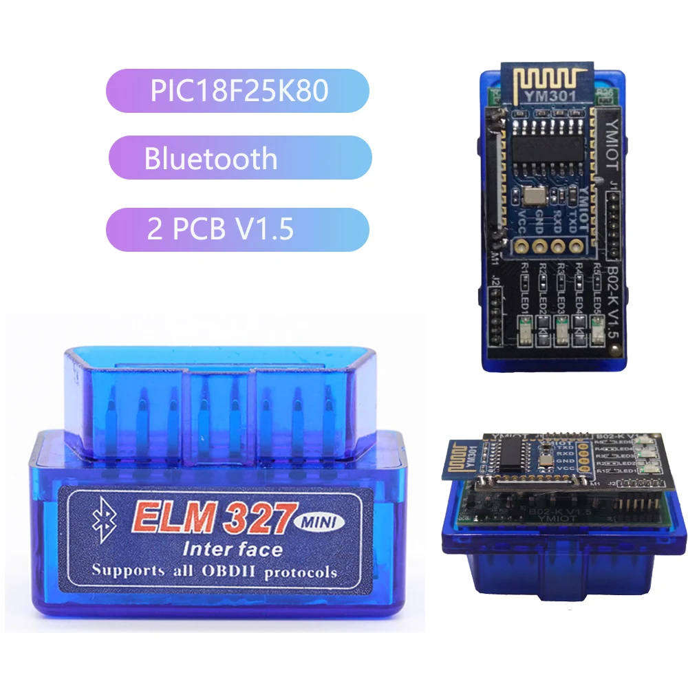 ELM327 Car Scanner Code Reader Tool V1.5 Bluetooth Obd2 Scanner Car Diagnostic Tool Auto Repair Tools PIC18F25K80
ELM327 Car Scanner Code Reader Tool V1.5 Bluetooth Obd2 Scanner Car Diagnostic Tool Auto Repair Tools PIC18F25K80