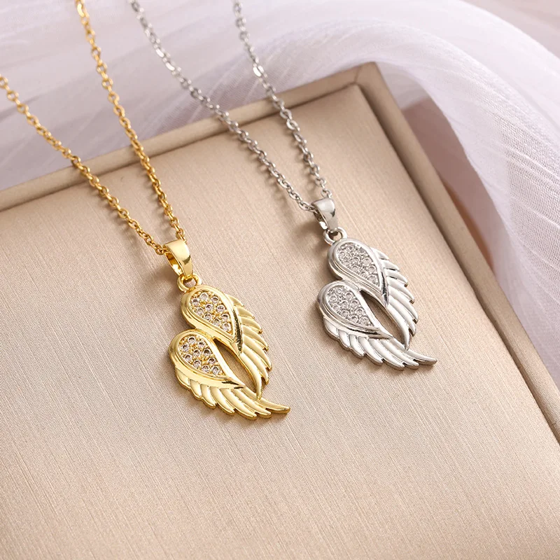 Classics Fashionable Angel Wing Pendant Necklace for Women Exquisite Elegant Versatile Banquet Party Daily Wear Jewelry Gift
Classics Fashionable Angel Wing Pendant Necklace for Women Exquisite Elegant Versatile Banquet Party Daily Wear Jewelry Gift