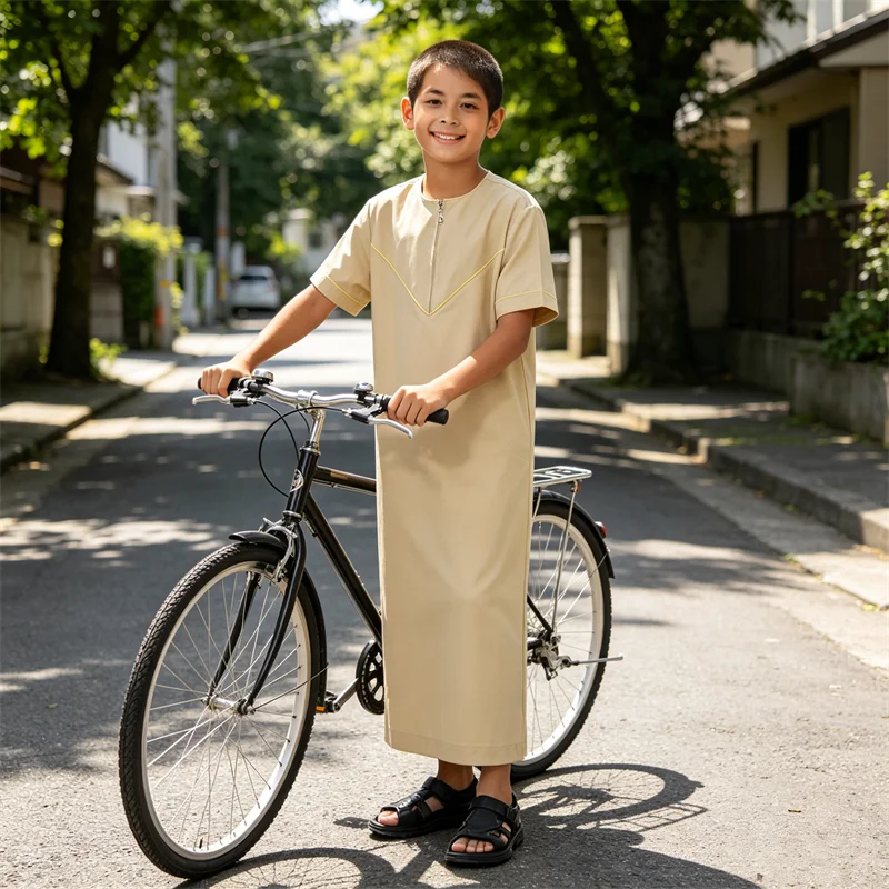 Islam Boy Solid Color Short Sleeve Robe Middle East Teenage Arab Robe Djellaba Muslim Jubba Thobe Abaya Kaftan Daffah Dishdasha
Islam Boy Solid Color Short Sleeve Robe Middle East Teenage Arab Robe Djellaba Muslim Jubba Thobe Abaya Kaftan Daffah Dishdasha