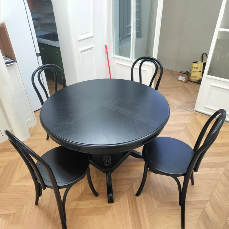 Lmm retro dining table round medieval dining table solid wood retractable
Lmm retro dining table round medieval dining table solid wood retractable