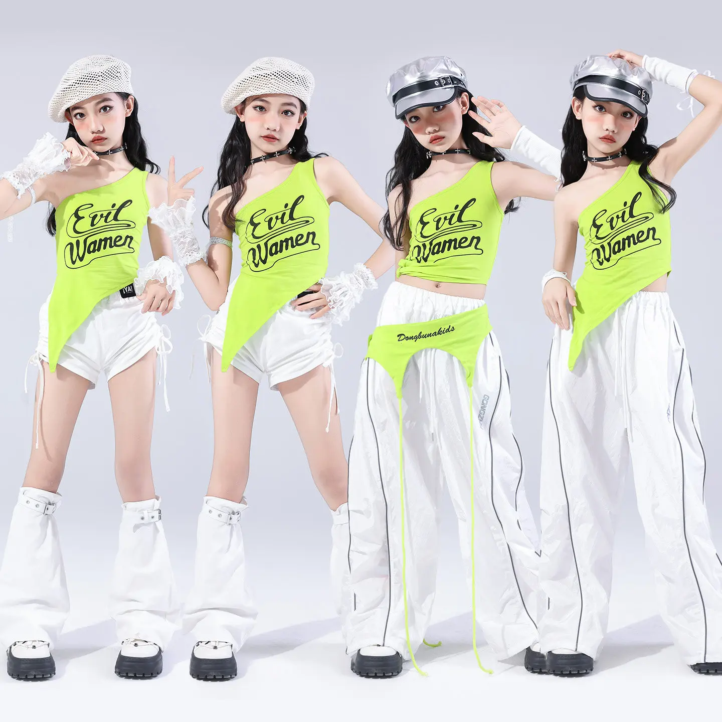 Summer Girls Jazz Dance Performance Costume Street Wear Kids Hip Hop Dance Clothes Green T-Shirt Cargo Pants K-pop Outfit 11380
Summer Girls Jazz Dance Performance Costume Street Wear Kids Hip Hop Dance Clothes Green T-Shirt Cargo Pants K-pop Outfit 11380