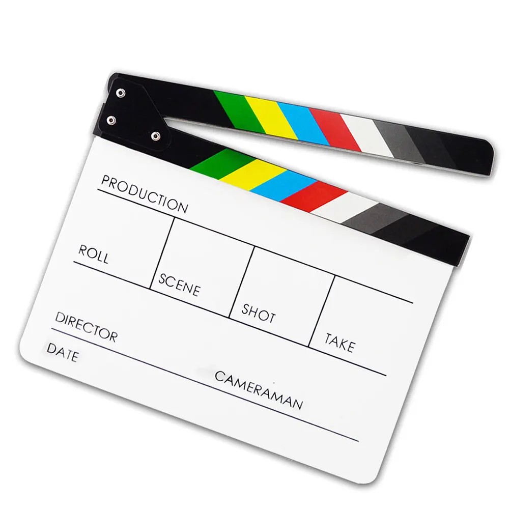 1PC Acrylic Board Multi-purpose Film Clappers Role Playing Prop Supplies English Color White Board Clapperboard Photogra
1PC Acrylic Board Multi-purpose Film Clappers Role Playing Prop Supplies English Color White Board Clapperboard Photogra