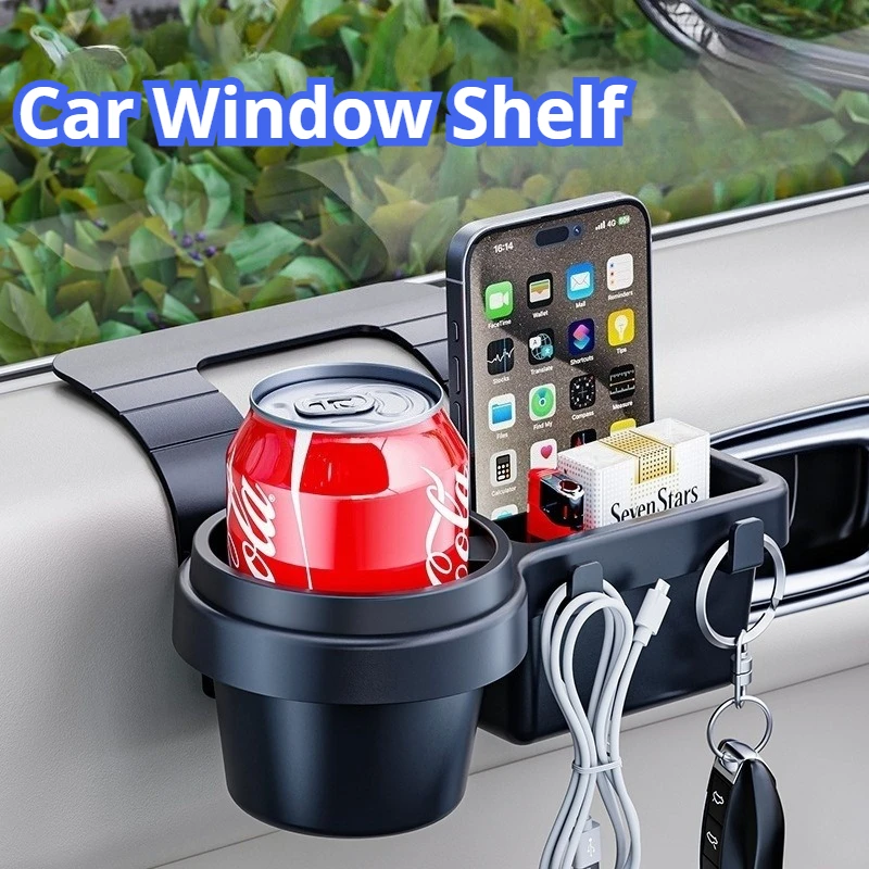 Universal Multifunctional Car Window Side Storage Cup Holder Automobile Hanging Storage Rack Auto Interior Parts Accessories