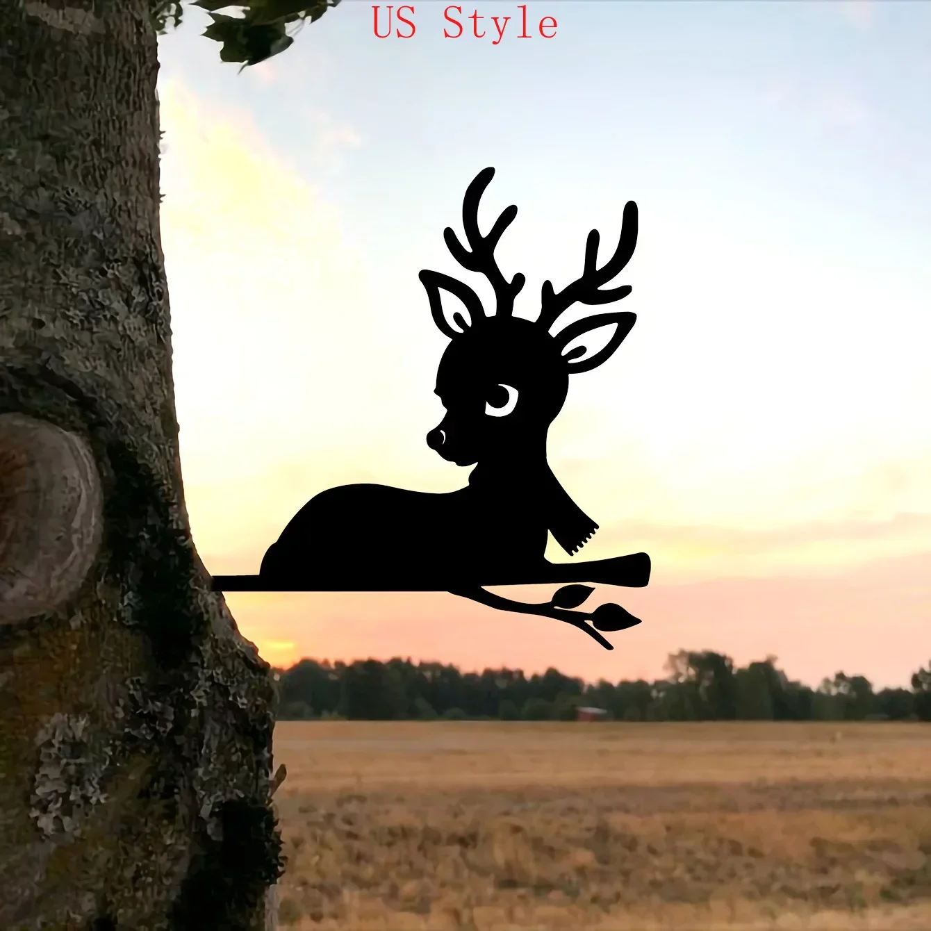 Beautiful Christmas Elk on Branch Iron Art Silhouette Metal Wall Hanging Home Garden Yard Patio Outdoor Statue Stake Decoration
Beautiful Christmas Elk on Branch Iron Art Silhouette Metal Wall Hanging Home Garden Yard Patio Outdoor Statue Stake Decoration