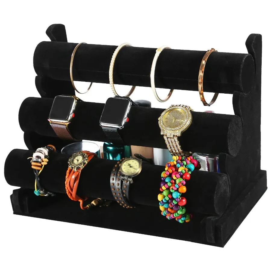 3Tier Velvet Jewelry Stand Removable Bracelet Holder Watch Jewelry Bangle Display Rack
3Tier Velvet Jewelry Stand Removable Bracelet Holder Watch Jewelry Bangle Display Rack