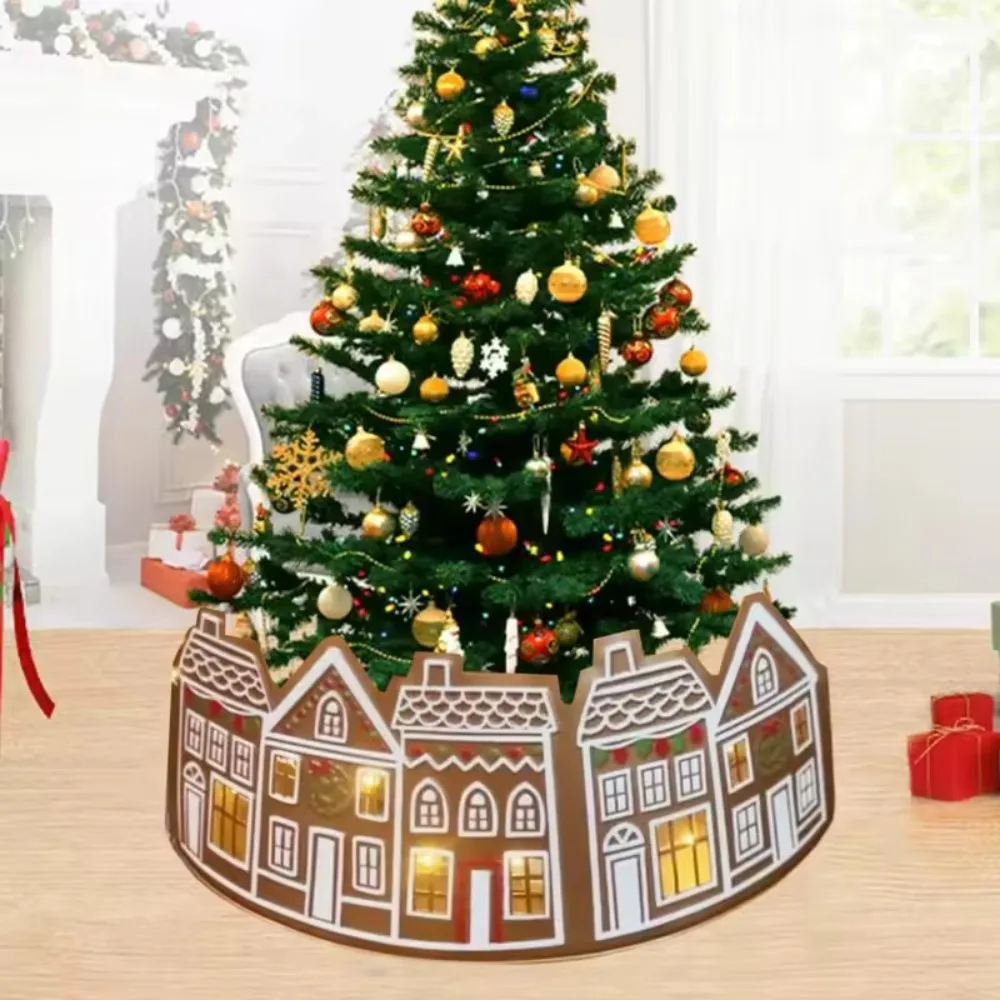 LED Christmas Tree Collar with Light Gingerbread House Christmas Tree Skirt PVC Reusable Xmas Tree Base Cover Market
LED Christmas Tree Collar with Light Gingerbread House Christmas Tree Skirt PVC Reusable Xmas Tree Base Cover Market