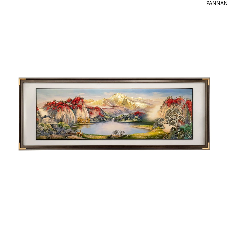 Hand-carved bronze carving painting "Jinshan Cornucopia" horizontal decorative painting on the background of the living room
Hand-carved bronze carving painting "Jinshan Cornucopia" horizontal decorative painting on the background of the living room