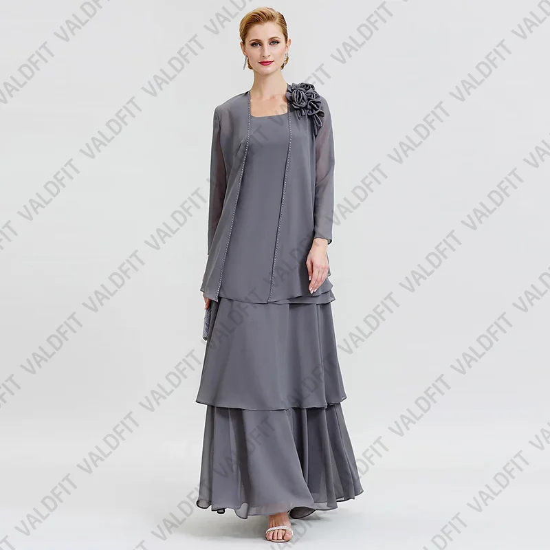 Customized Long Grey Chiffon Mother of the Bride Dresses with Jacket for Weddings Party Dress Robes Invitee Mariage
Customized Long Grey Chiffon Mother of the Bride Dresses with Jacket for Weddings Party Dress Robes Invitee Mariage