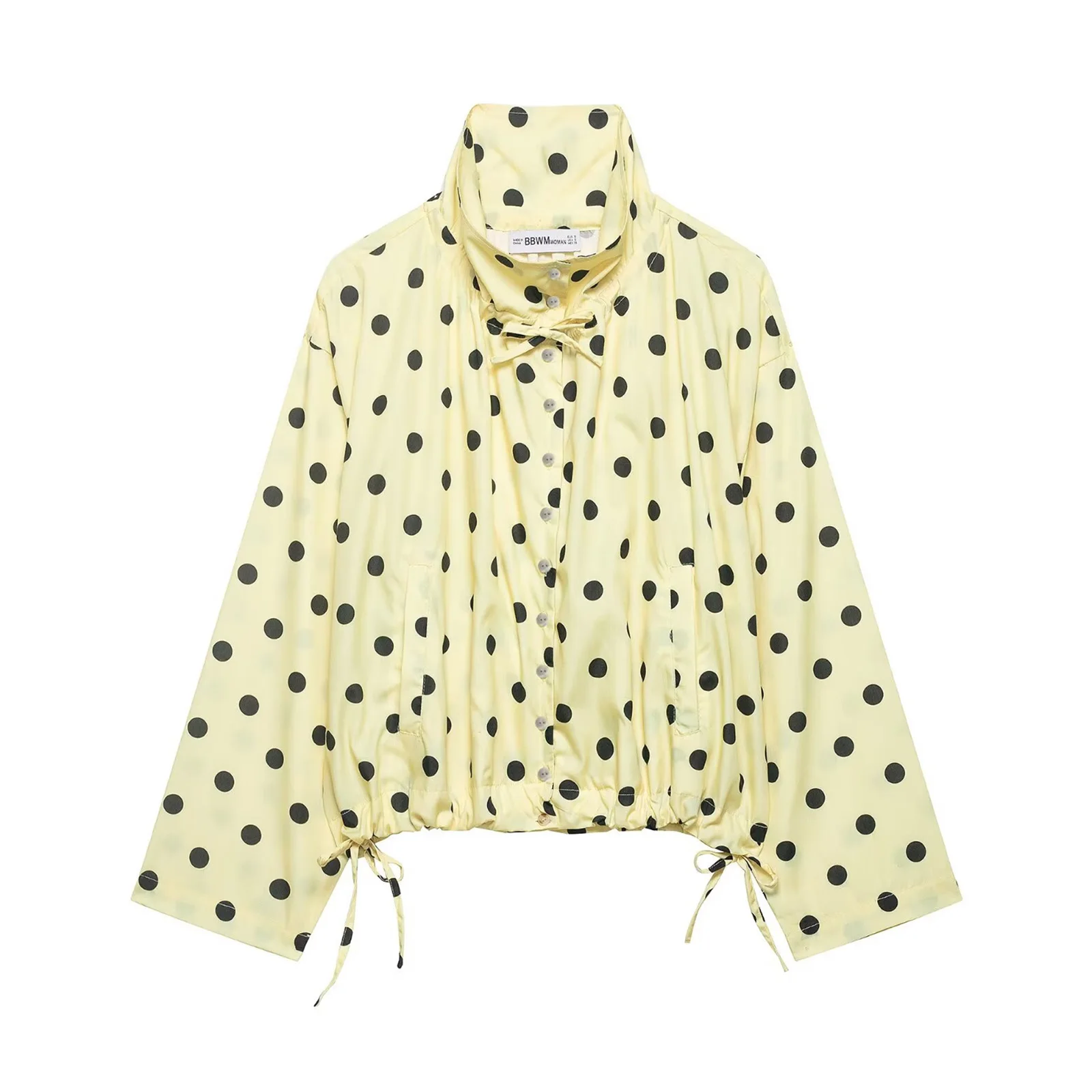Womens Jacket Coat Long Sleeve Front Button-down Drawstring Cropped Polka Dot Thin Outwear High Street Jacket Stand Collar
Womens Jacket Coat Long Sleeve Front Button-down Drawstring Cropped Polka Dot Thin Outwear High Street Jacket Stand Collar