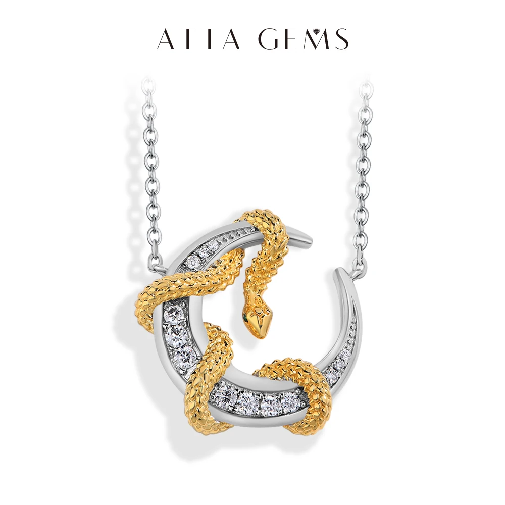 ATTAGEMS Luxury Moissanite Necklace With Moon Snake for Women S925 Sterling Silver lucky Birthday Party Engagement Jewelry Gift
ATTAGEMS Luxury Moissanite Necklace With Moon Snake for Women S925 Sterling Silver lucky Birthday Party Engagement Jewelry Gift