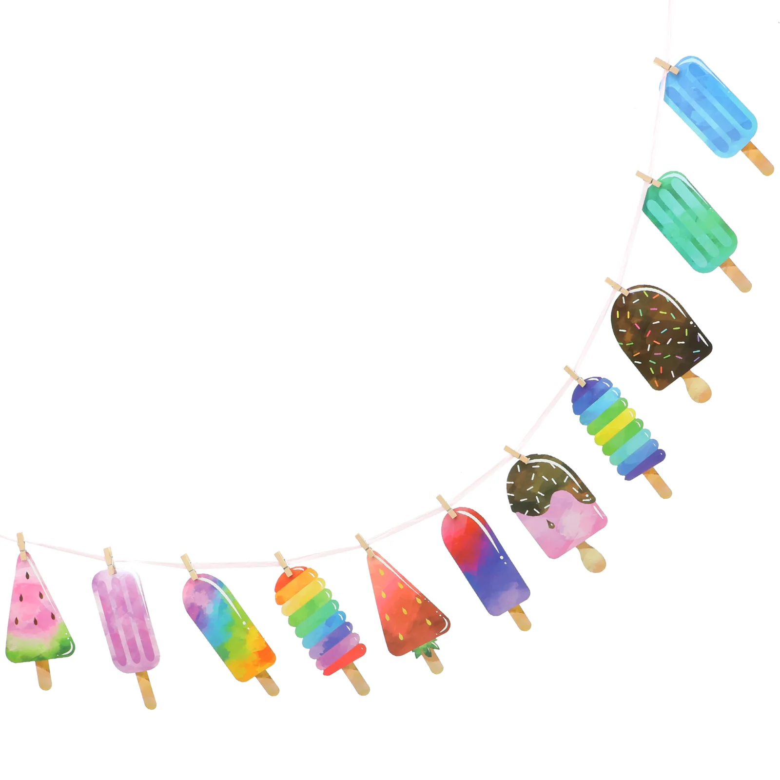1 set Ice Cream Banner Summer Party Decorations Popsicle Garland Holiday Banners Child Paper Props Walls Windows Trees Tables
1 set Ice Cream Banner Summer Party Decorations Popsicle Garland Holiday Banners Child Paper Props Walls Windows Trees Tables