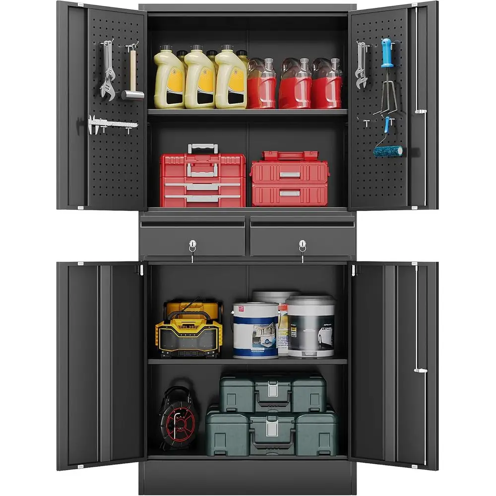 71-Inch Tall Metal Storage Cabinet with Pedal Board, Adjustable Shelves, Ideal for Tools in Garages, Workshops, or Utility Rooms
71-Inch Tall Metal Storage Cabinet with Pedal Board, Adjustable Shelves, Ideal for Tools in Garages, Workshops, or Utility Rooms