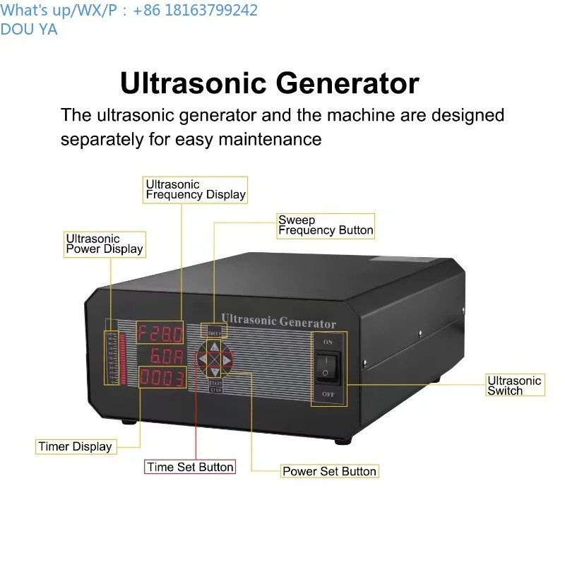 Accessories Parts 20KHZ 25KHZ 28KHZ 40KHz 68KHZ 80KHZ Digital Control Industrial Generator for Ultrasonic Cleaner
Accessories Parts 20KHZ 25KHZ 28KHZ 40KHz 68KHZ 80KHZ Digital Control Industrial Generator for Ultrasonic Cleaner