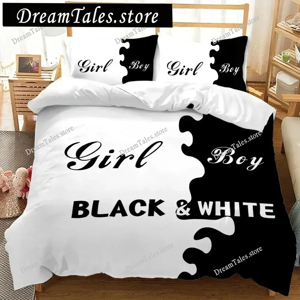 Couple Lover White Black Luxury Bed 2 People Double Bed Adult Single King Quilt Duvet Cover Queen Comforter Bedding Sets
Couple Lover White Black Luxury Bed 2 People Double Bed Adult Single King Quilt Duvet Cover Queen Comforter Bedding Sets
