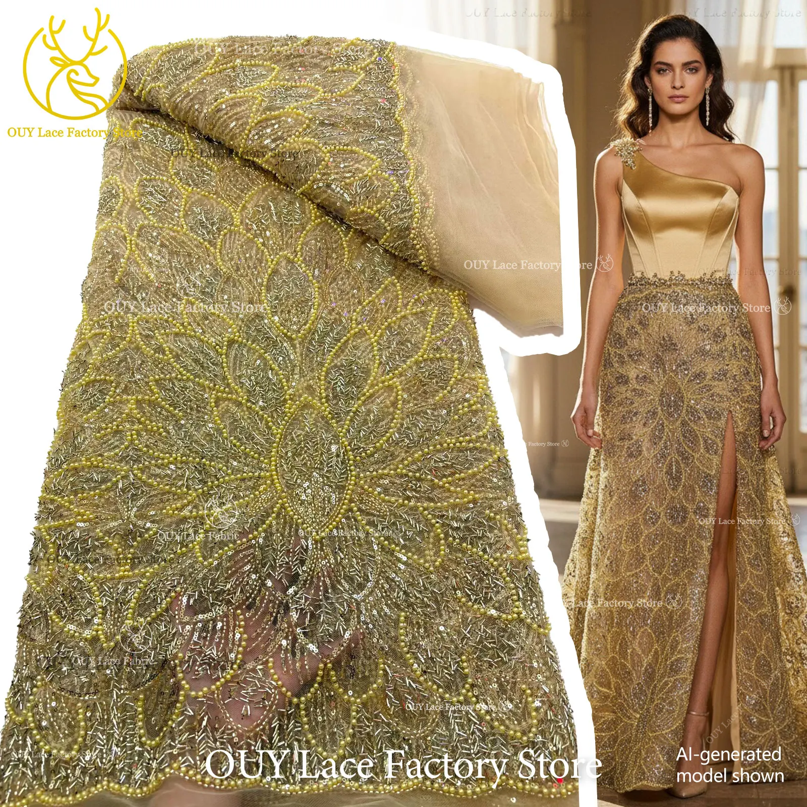 Luxury African Sequins Beaded Tulle Lace Fabric, High Quality Nigerian Sequins Lace Fabric For Sewing Wedding Party Prom Dress
Luxury African Sequins Beaded Tulle Lace Fabric, High Quality Nigerian Sequins Lace Fabric For Sewing Wedding Party Prom Dress