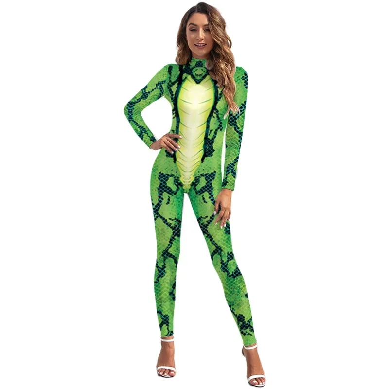 Woman Animal Snake Cosplay Costume Halloween Carnival Catsuit Female Zentai Fitness Bodysuit 12% Spandex Jumpsuit Party Outfit
Woman Animal Snake Cosplay Costume Halloween Carnival Catsuit Female Zentai Fitness Bodysuit 12% Spandex Jumpsuit Party Outfit
