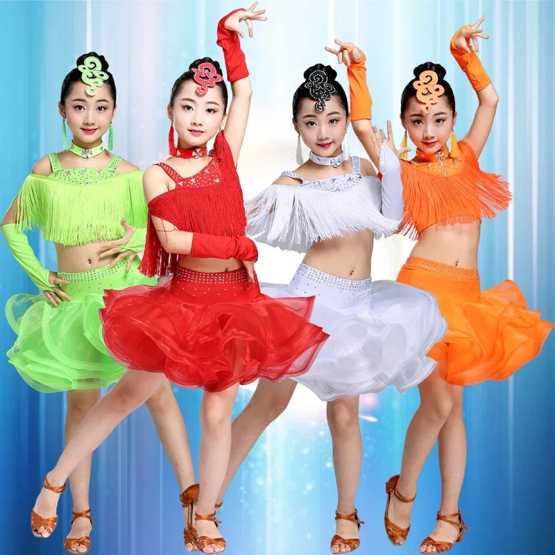 New Spandex Adult Child Latin Dance Costumes Tassel Sleeveless Top+skirt 2pcs Girls Latin Dance Set for Girls Latin Dance
New Spandex Adult Child Latin Dance Costumes Tassel Sleeveless Top+skirt 2pcs Girls Latin Dance Set for Girls Latin Dance