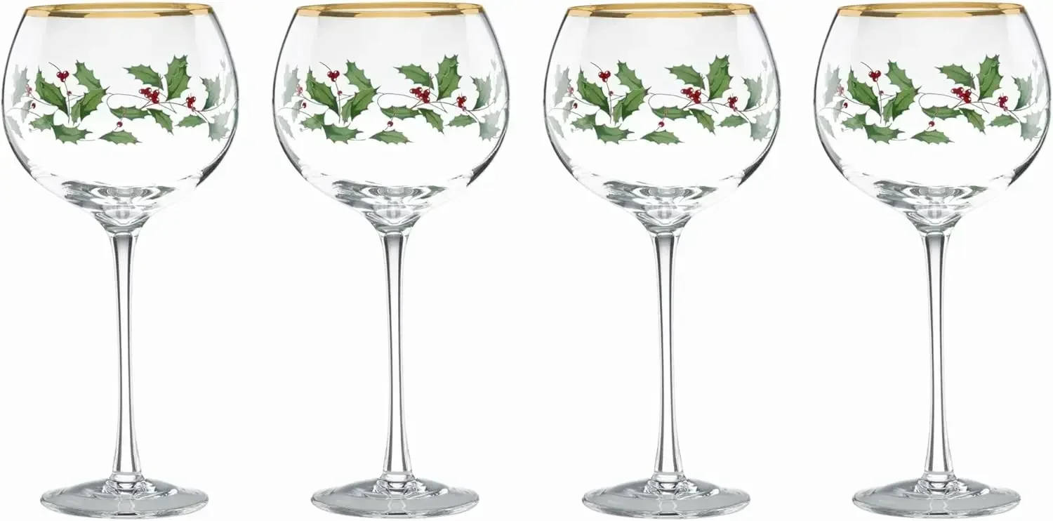 Drinkware, Holiday 4-Piece Wine Balloon Glass Set, Set Of 4, 14 Fl Oz Capacity, Made From Glass, Festive Red Christmas Design, H
Drinkware, Holiday 4-Piece Wine Balloon Glass Set, Set Of 4, 14 Fl Oz Capacity, Made From Glass, Festive Red Christmas Design, H