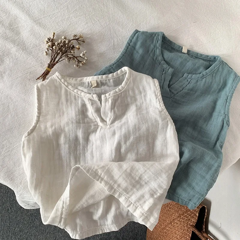 Children's Double Gauze Cotton Tank Top Summer New Boys And Girls Baby Casual Breathable Thin Sleeveless T-Shirts
Children's Double Gauze Cotton Tank Top Summer New Boys And Girls Baby Casual Breathable Thin Sleeveless T-Shirts