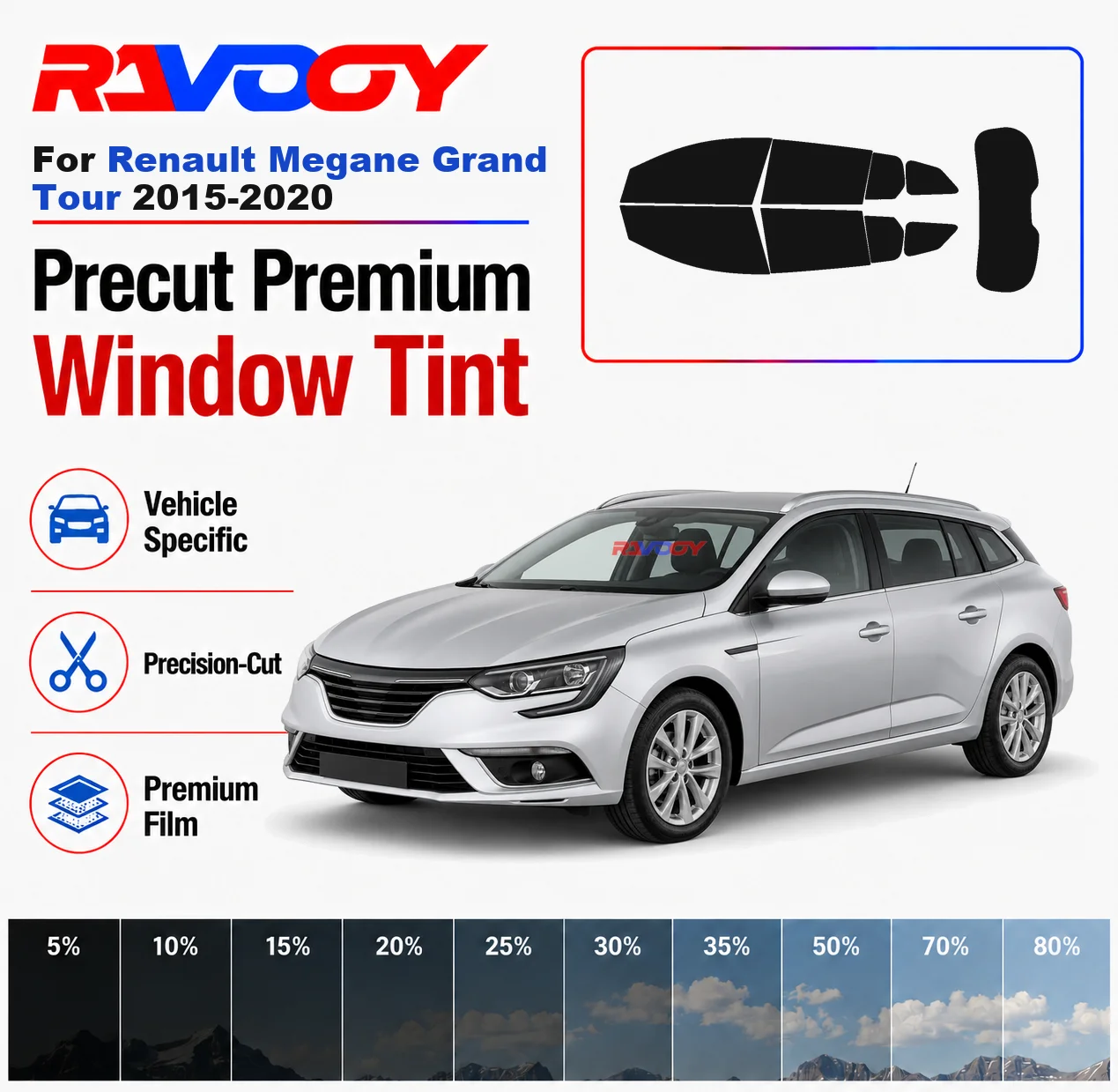 Premium Precut Window Tint Kit Front Rear Windows Rear Windshield For Renault Megane Grand Tour 2015-2020 Nano Ceramic Film
Premium Precut Window Tint Kit Front Rear Windows Rear Windshield For Renault Megane Grand Tour 2015-2020 Nano Ceramic Film