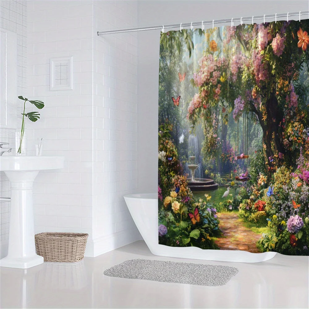 Водонепроницаемая занавеска для душа с зачарованным садовым принтом для ванной комнаты, яркий цветочный дизайн и бабочка, высококачественная занавеска для туалетной перегородки
Водонепроницаемая занавеска для душа с зачарованным садовым принтом для ванной комнаты, яркий цветочный дизайн и бабочка, высококачественная занавеска для туалетной перегородки