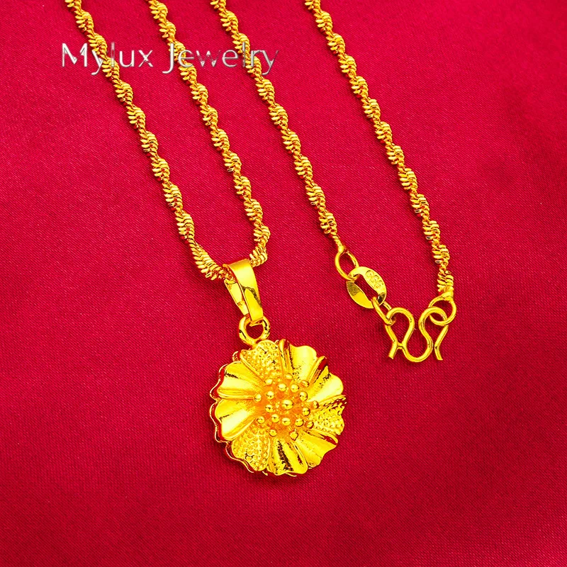 Mylux Jewelry Flower Water Ripple Necklace for Women, 24K Gold, AU999 | 3D petals on rippled chain, polished and radiant for dai
Mylux Jewelry Flower Water Ripple Necklace for Women, 24K Gold, AU999 | 3D petals on rippled chain, polished and radiant for dai