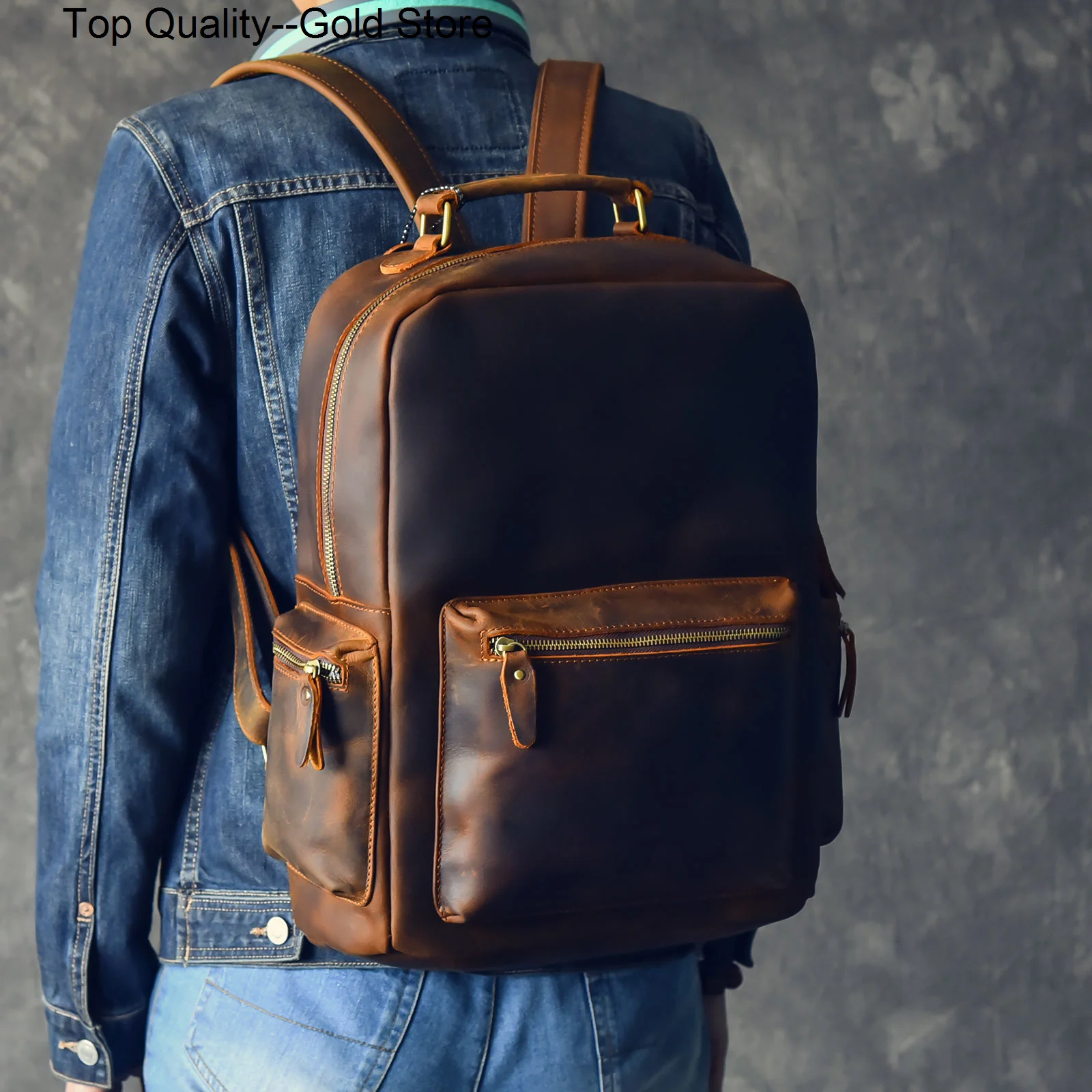 Design Brand Men Genuine Leather Backpack Crazy Horse Vintage Daypack Pocket Casual Rucksack Handmade Tote
Design Brand Men Genuine Leather Backpack Crazy Horse Vintage Daypack Pocket Casual Rucksack Handmade Tote