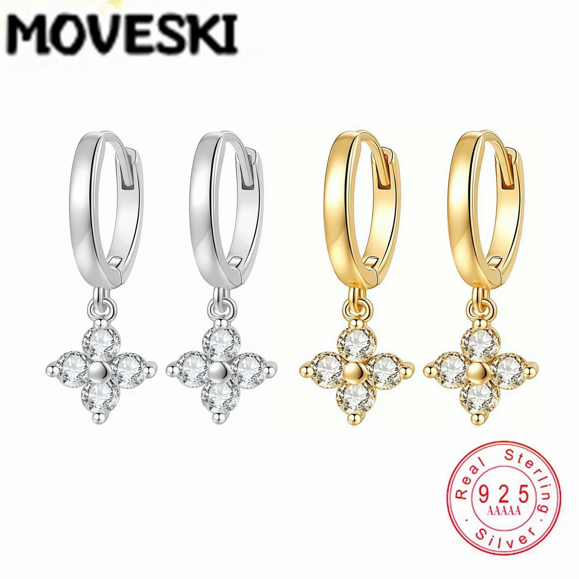 Dainty 925 Sterling Silver Moissanite Earrings, Sparkling 4-Stone Cluster Drop Huggie Hoops, Hypoallergenic Daily Wear Jewelry
Dainty 925 Sterling Silver Moissanite Earrings, Sparkling 4-Stone Cluster Drop Huggie Hoops, Hypoallergenic Daily Wear Jewelry