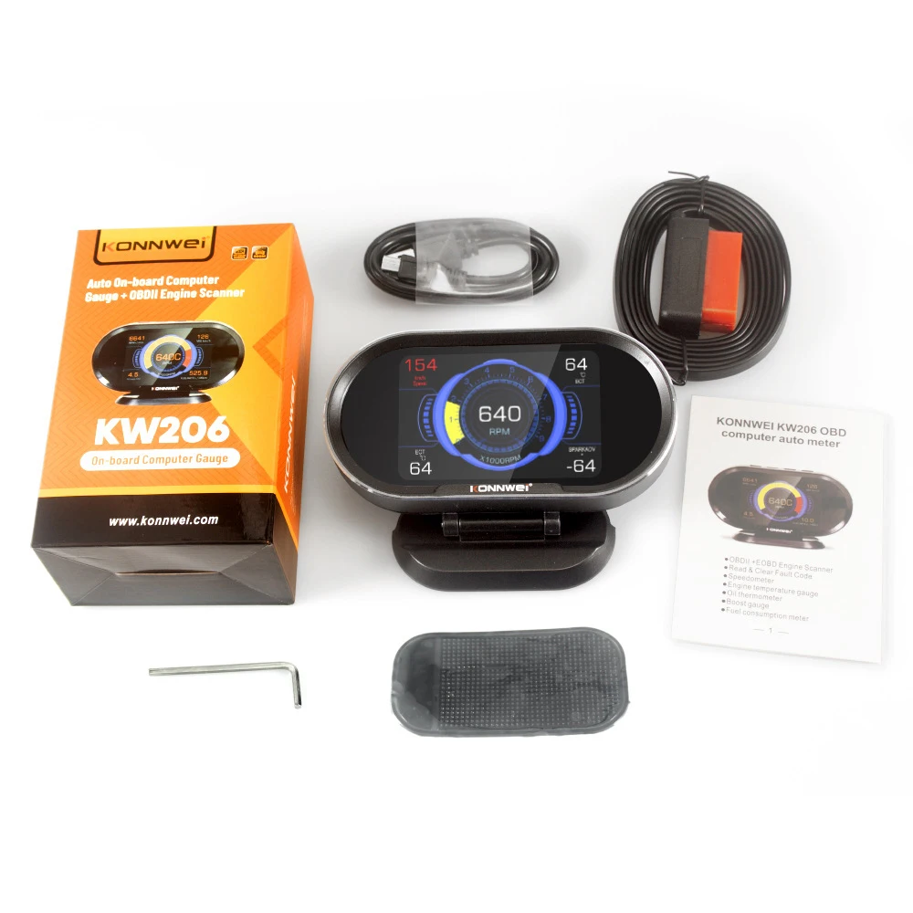 KONNWEI Auto Digital Computer Display KW206 OBD2 Car On-Board Computer OBD 2 Scanner Fuel Consumption Water Temperature Gauge
KONNWEI Auto Digital Computer Display KW206 OBD2 Car On-Board Computer OBD 2 Scanner Fuel Consumption Water Temperature Gauge