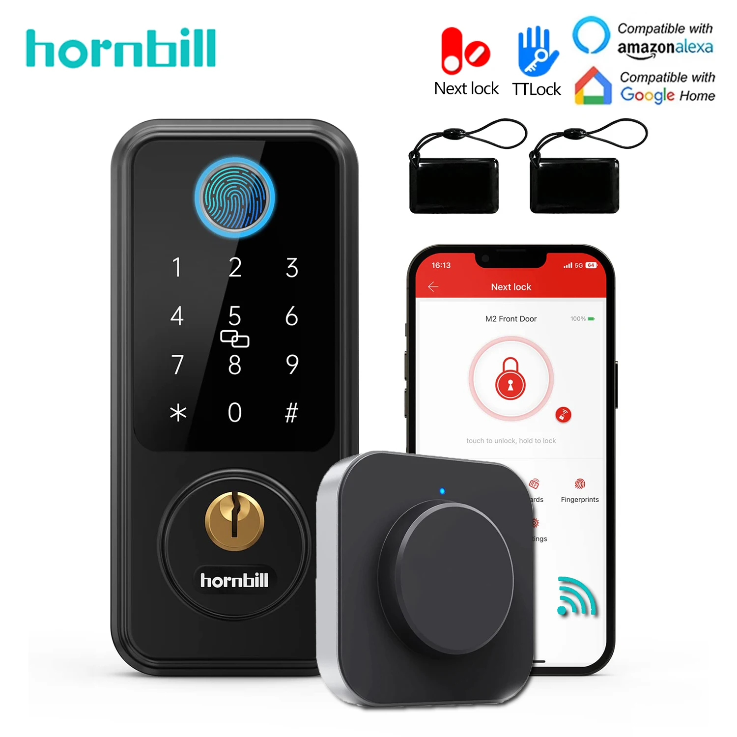 Hornbill Fingerprint Smart Door Lock G2 Wifi Gateway Keyless Entry Front Deadbolt Locks Digital Lock Waterproof Home Security
Hornbill Fingerprint Smart Door Lock G2 Wifi Gateway Keyless Entry Front Deadbolt Locks Digital Lock Waterproof Home Security