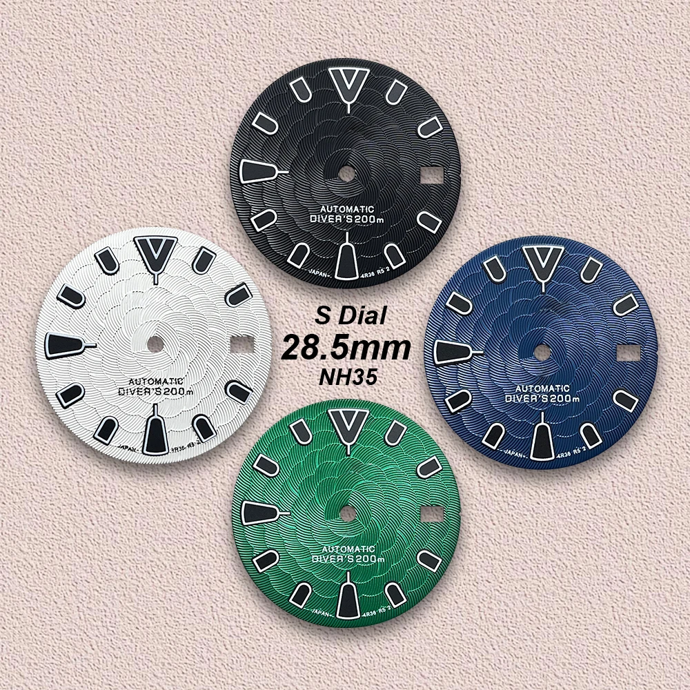 28.5mm S Logo Lotus Flower Dial Fit NH35/NH36/4R/7S Japanese Movement Green Luminous High-Quality Watch Modification Accessories
28.5mm S Logo Lotus Flower Dial Fit NH35/NH36/4R/7S Japanese Movement Green Luminous High-Quality Watch Modification Accessories