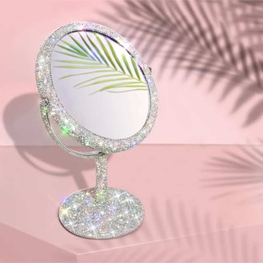 Bling Makeup Vanity Mirror - Luxury Stand Double Sided Mirror Crystal Rhinestone Portable Desk Bathroom Bedroom 2X Magnificatio
Bling Makeup Vanity Mirror - Luxury Stand Double Sided Mirror Crystal Rhinestone Portable Desk Bathroom Bedroom 2X Magnificatio