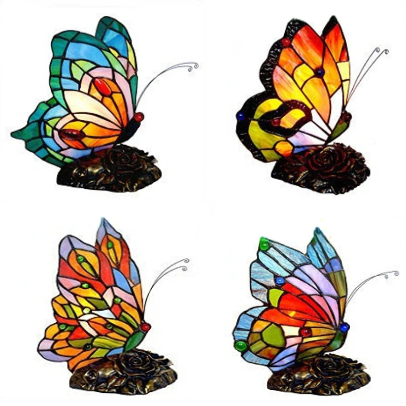 Tiffany Table Lamp Retro Stained Glass Butterfly Desk Lamp Hotel Decor Table Lamp Bedroom LED Night Light Christmas Decoration
Tiffany Table Lamp Retro Stained Glass Butterfly Desk Lamp Hotel Decor Table Lamp Bedroom LED Night Light Christmas Decoration