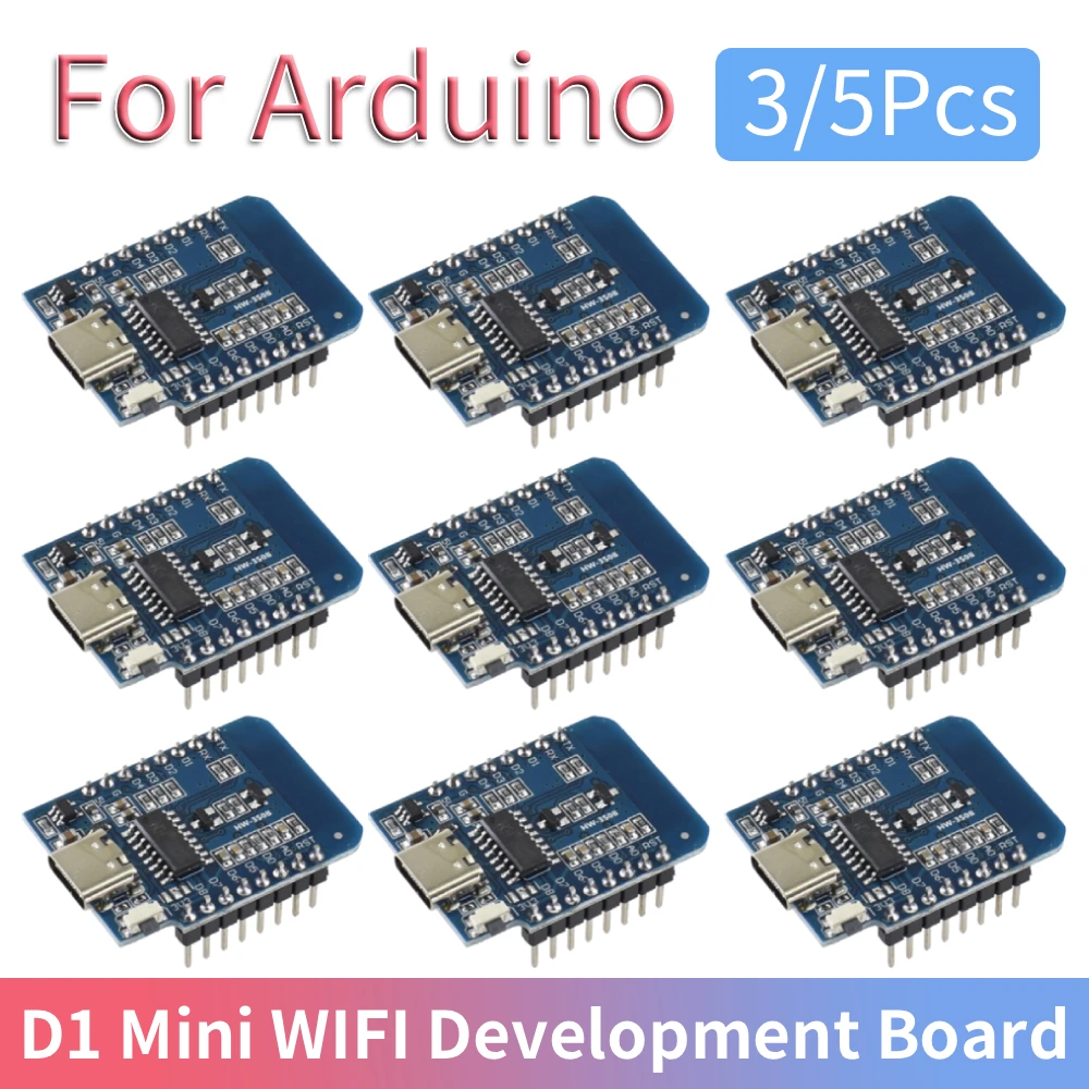3/5Pcs ESP8266 ESP-12F D1 Mini WIFI Development Board NodeMCU Lua Type-C D1 Mini WIFI Development Board NodeMCU Lua Module
3/5Pcs ESP8266 ESP-12F D1 Mini WIFI Development Board NodeMCU Lua Type-C D1 Mini WIFI Development Board NodeMCU Lua Module