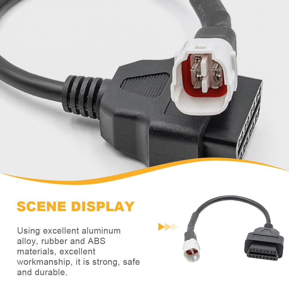 Motorcycle 4 Pin to 16 Pin Adapter Cable Engine Fault Detection Tool Lightweight Durable Rubber ABS for Bike
Motorcycle 4 Pin to 16 Pin Adapter Cable Engine Fault Detection Tool Lightweight Durable Rubber ABS for Bike