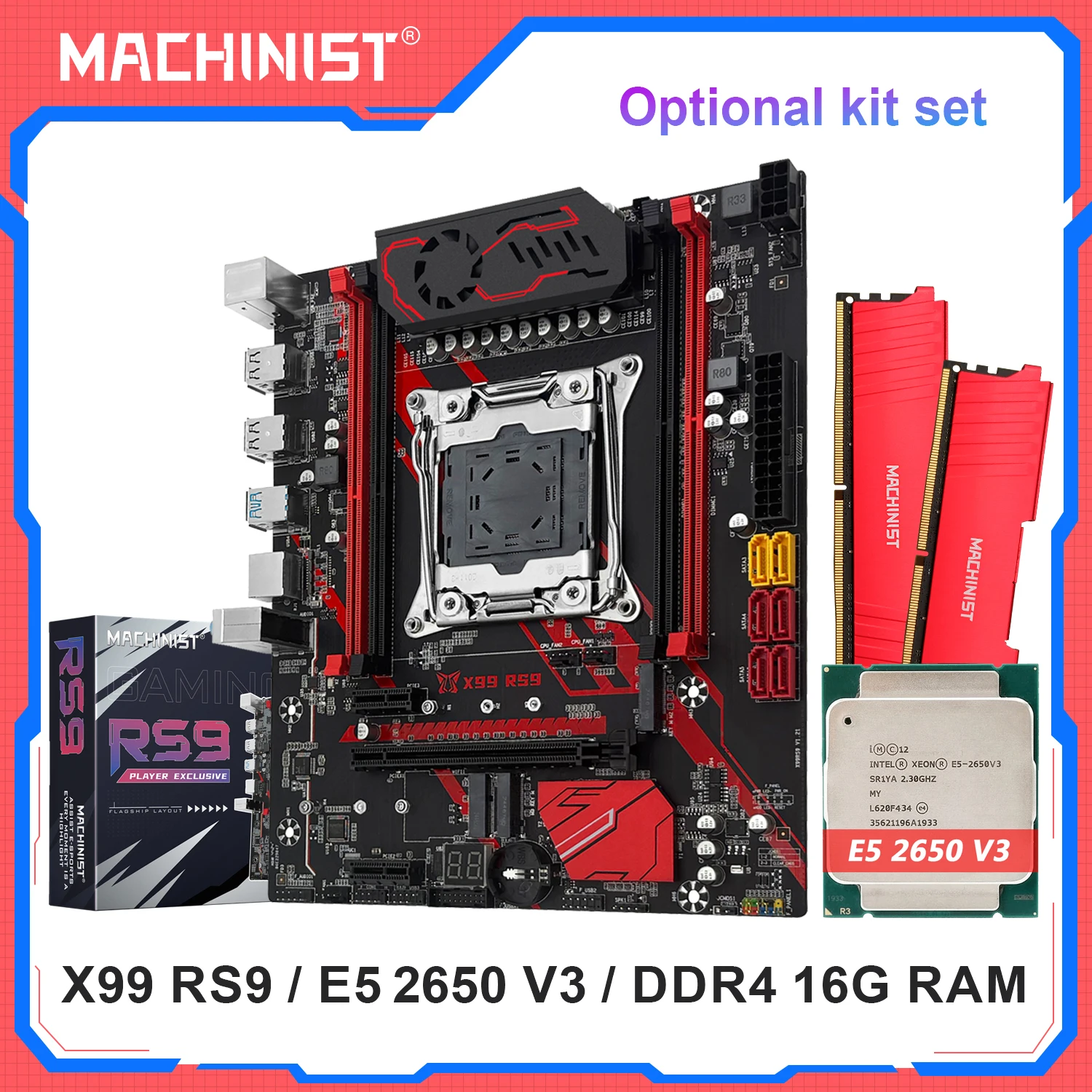 Материнская плата MACHINIST X99 RS9 Дополнительный процессор Intel Xeon E5 2650 V3 и DDR4 16 ГБ (2*8 ГБ) Комплект оперативной памяти USB3.0 Четырехканальная память
Материнская плата MACHINIST X99 RS9 Дополнительный процессор Intel Xeon E5 2650 V3 и DDR4 16 ГБ (2*8 ГБ) Комплект оперативной памяти USB3.0 Четырехканальная память