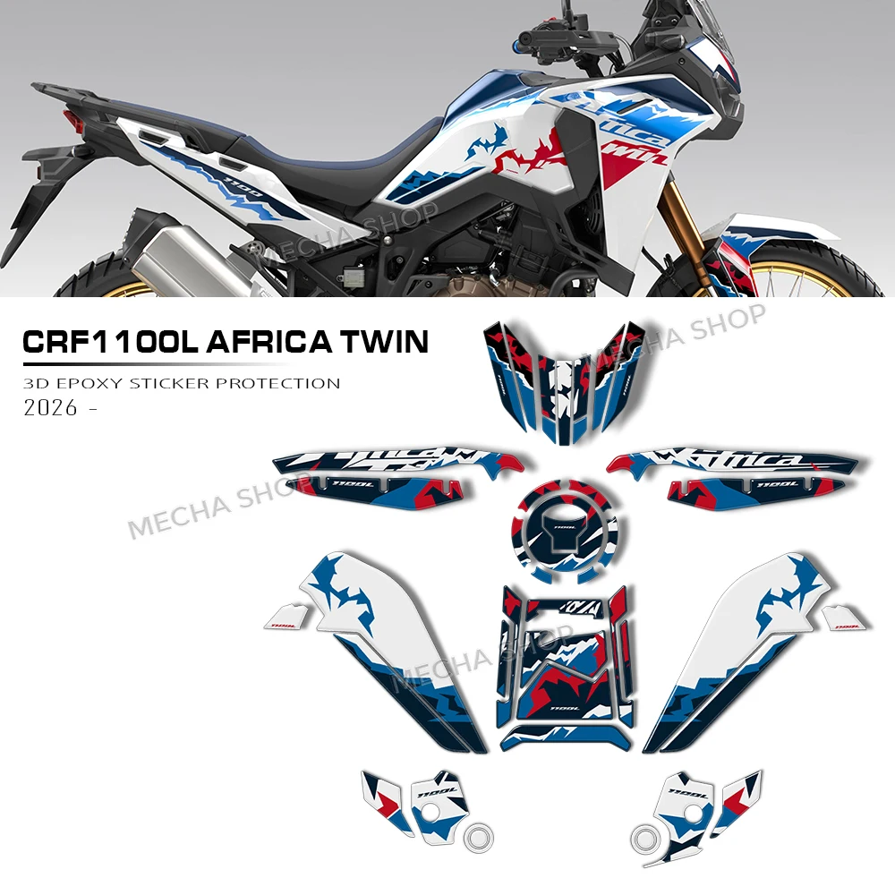 For Africa Twin CRF 1100 L 2026 Motorcycle 3D Epoxy Resin Protective Sticker Waterproof Tank Pad Stickers Kit
For Africa Twin CRF 1100 L 2026 Motorcycle 3D Epoxy Resin Protective Sticker Waterproof Tank Pad Stickers Kit
