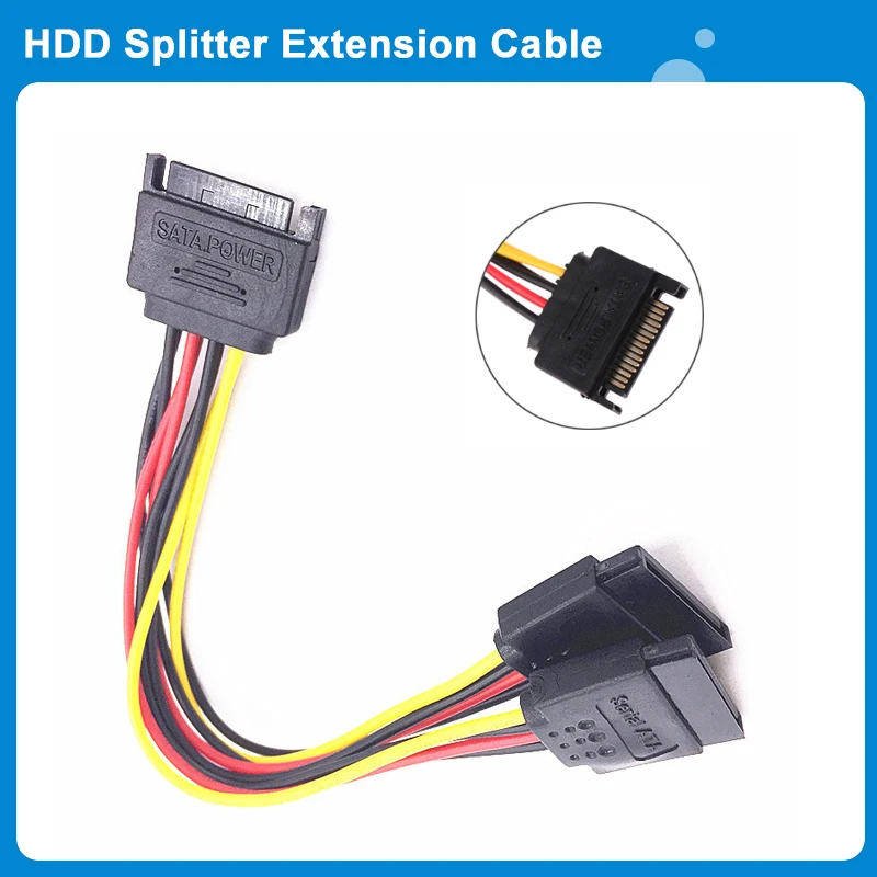 SATA II Hard Disk Power 15Pin SATA Male To 2 Female 15Pin Power HDD Splitter Extension Cable
SATA II Hard Disk Power 15Pin SATA Male To 2 Female 15Pin Power HDD Splitter Extension Cable