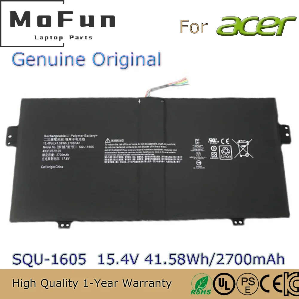 Совершенно новый оригинальный аккумулятор для ноутбука SQU-1605 15,4 В 41,58 часов для Acer Spin 7 SP714-51 SF713-51 Swift 7 S7-371 SF713 SF713-51
Совершенно новый оригинальный аккумулятор для ноутбука SQU-1605 15,4 В 41,58 часов для Acer Spin 7 SP714-51 SF713-51 Swift 7 S7-371 SF713 SF713-51