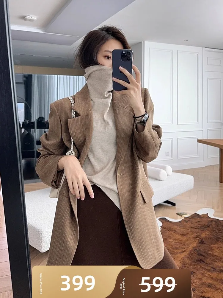 MeiYang Opening Ceremony Suit Commute Stripe Pattern Long Sve Women's Suit Straight Cut oulder Pad Single Button Closure
MeiYang Opening Ceremony Suit Commute Stripe Pattern Long Sve Women's Suit Straight Cut oulder Pad Single Button Closure